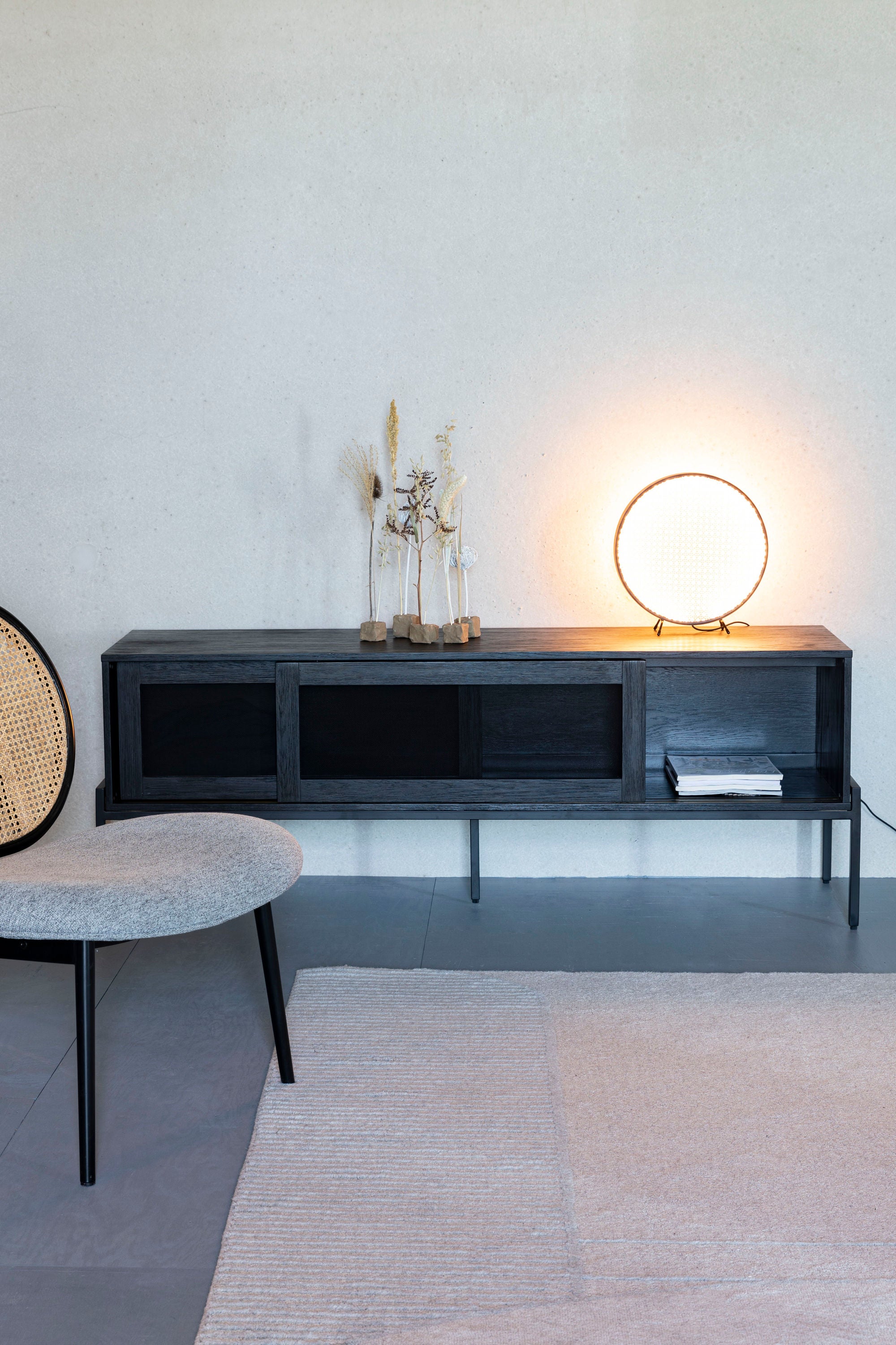 Zuiver Hardy Black Oak Wood Low Sideboard